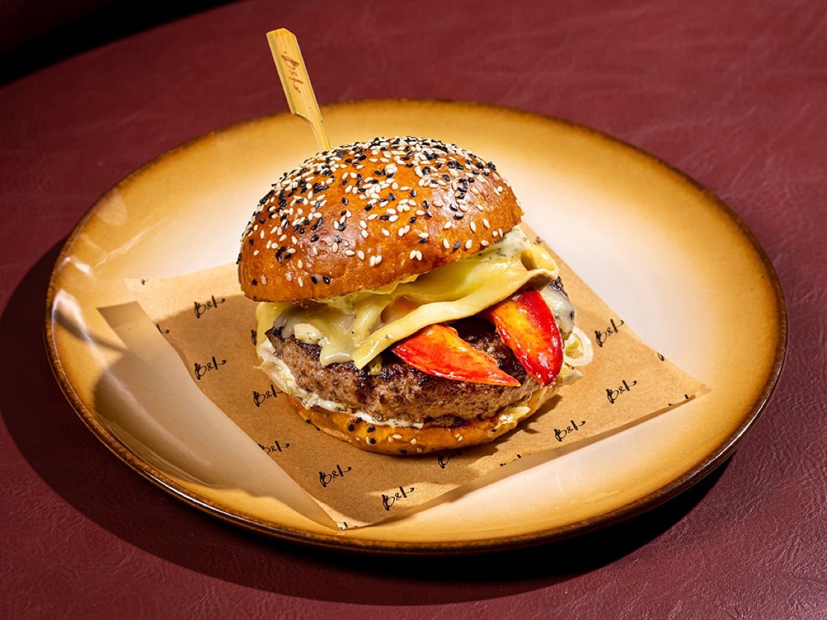 Beast Burger with lobster meat and brie at Burger and Lobster George Town