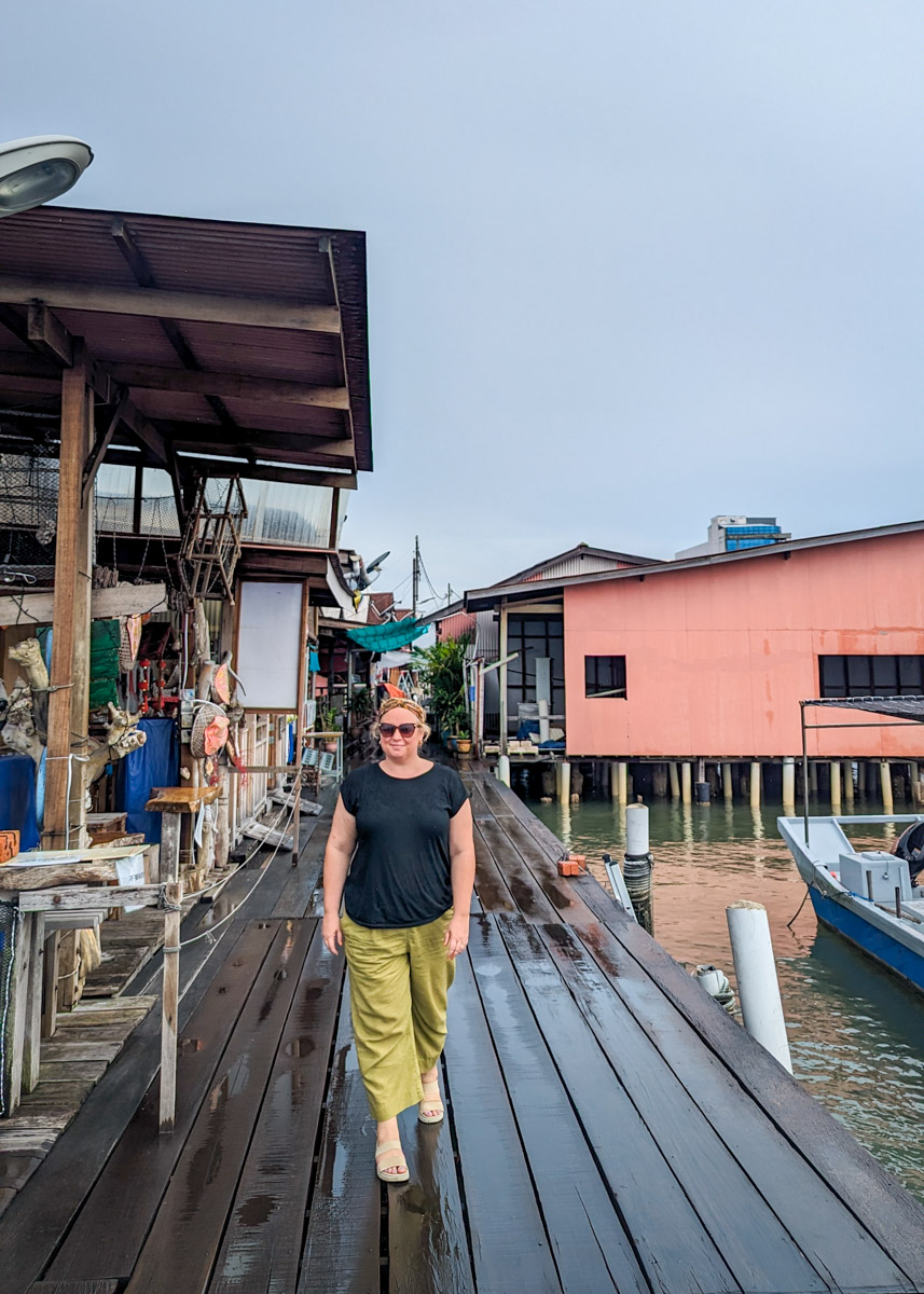 Stilt houses on the Clan Jetties, George Town Penang, before Mid-Autumn evening crowds