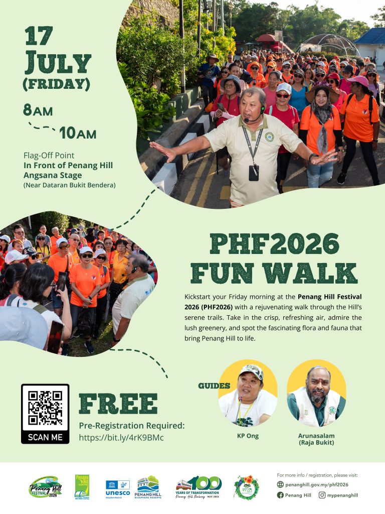 PHF2026 Fun Walk poster on the trails of Penang Hill, Bukit Bendera